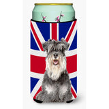 Schnauzer With English Union Jack British Flag Tall Boy Beverage Insulator Hugger Kj1164Tbc