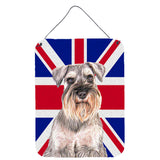 Caroline'S Treasures Kj1165Ds1216 Schnauzer With English Union Jack British Flag Wall Or Door Hanging Prints, 16 X 12,