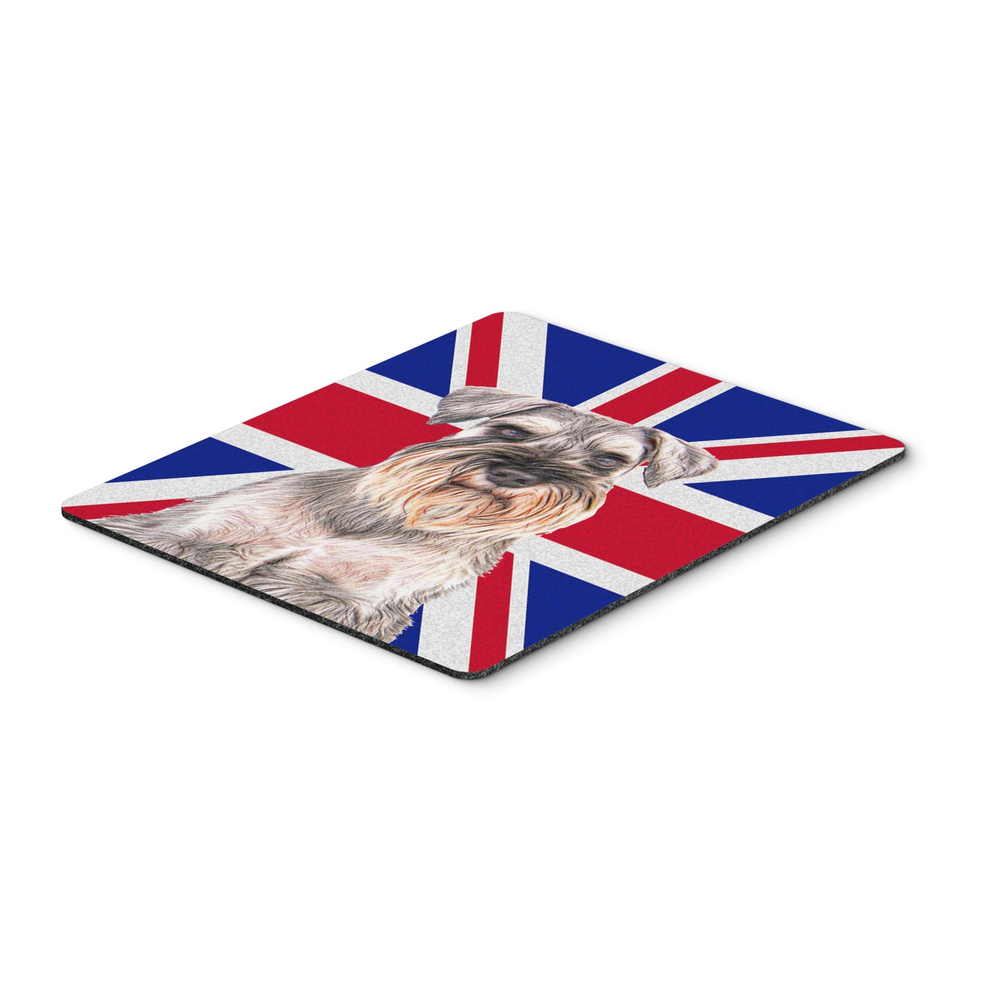 Caroline'S Treasures Schnauzer With English Union Jack British Flag Mouse Pad/Hot Pad/Trivet (Kj1165Mp)