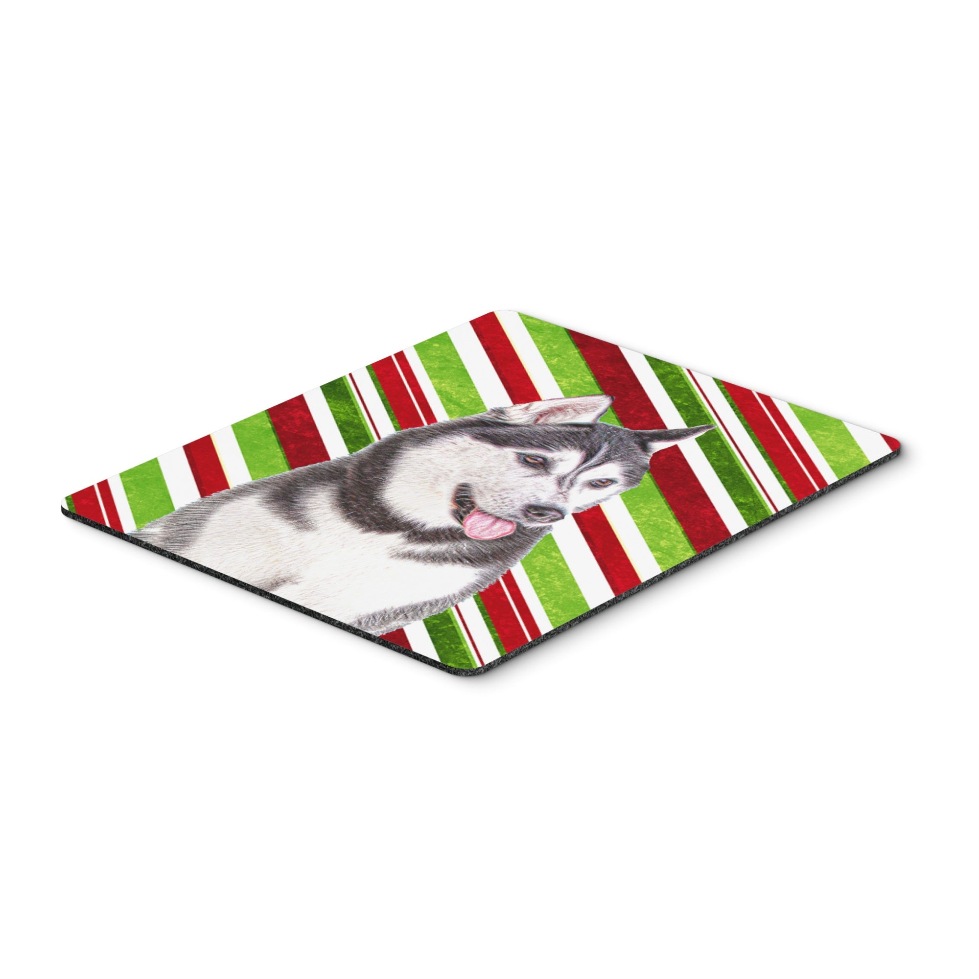 Caroline'S Treasures Candy Cane Holiday Christmas Alaskan Malamute Mouse Pad/Hot Pad/Trivet (Kj1168Mp)