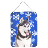 Caroline'S Treasures Winter Snowflakes Holiday Alaskan Malamute Wall Or Door Hanging Prints, 16 X 12