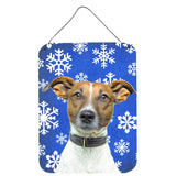 Caroline'S Treasures Winter Snowflakes Holiday Jack Russell Terrier Wall Or Door Hanging Prints, 16 X 12