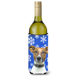 Winter Snowflakes Holiday Jack Russell Terrier Wine Bottle Beverage Insulator Hugger Kj1176Literk