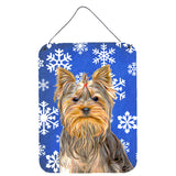 Caroline'S Treasures Winter Snowflakes Holiday Yorkie/Yorkshire Terrier Wall Or Door Hanging Prints, 16 X 12