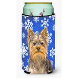 Winter Snowflakes Holiday Yorkie / Yorkshire Terrier Tall Boy Beverage Insulator Hugger Kj1177Tbc