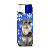Winter Snowflakes Holiday Schnauzer Ultra Beverage Insulators For Slim Cans Kj1178Muk