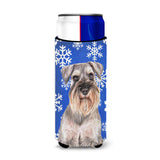 Winter Snowflakes Holiday Schnauzer Ultra Beverage Insulators For Slim Cans Kj1179Muk