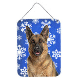 Caroline'S Treasures Winter Snowflakes Holiday German Shepherd Wall Or Door Hanging Prints, 16 X 12