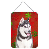 Caroline'S Treasures Red Snowflakes Holiday Christmas Alaskan Malamute Wall Or Door Hanging Prints, 16 X 12