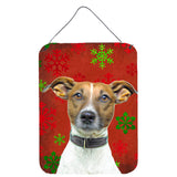 Caroline'S Treasures Red Snowflakes Holiday Christmas Jack Russell Terrier Wall Or Door Hanging Prints, 16 X 12
