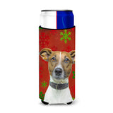 Red Snowflakes Holiday Christmas Jack Russell Terrier Ultra Beverage Insulators For Slim Cans Kj1183Muk
