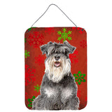 Caroline'S Treasures Kj1185Ds1216 Red Snowflakes Holiday Christmas Schnauzer Wall Or Door Hanging Prints, 16 X 12