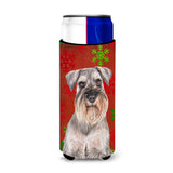 Red Snowflakes Holiday Christmas Schnauzer Ultra Beverage Insulators For Slim Cans Kj1186Muk