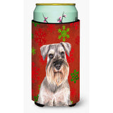 Red Snowflakes Holiday Christmas Schnauzer Tall Boy Beverage Insulator Hugger Kj1186Tbc