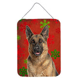 Caroline'S Treasures Red Snowflakes Holiday Christmas German Shepherd Wall Or Door Hanging Prints, 16 X 12