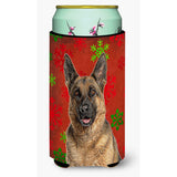 Red Snowflakes Holiday Christmas German Shepherd Tall Boy Beverage Insulator Hugger Kj1187Tbc