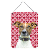 Caroline'S Treasures Hearts Love And Valentine'S Day Jack Russell Terrier Wall Or Door Hanging Prints, 16 X 12
