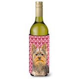 Hearts Love And Valentine'S Day Yorkie / Yorkshire Terrier Wine Bottle Beverage Insulator Hugger Kj1191Literk
