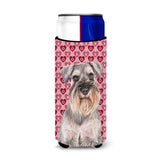 Hearts Love And Valentine'S Day Schnauzer Ultra Beverage Insulators For Slim Cans Kj1193Muk