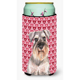 Hearts Love And Valentine'S Day Schnauzer Tall Boy Beverage Insulator Hugger Kj1193Tbc