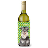 St. Patrick'S Day Shamrock Schnauzer Wine Bottle Beverage Insulator Hugger Kj1199Literk