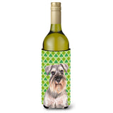 St. Patrick'S Day Shamrock Schnauzer Wine Bottle Beverage Insulator Hugger Kj1200Literk