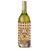 Fall Leaves Yorkie / Yorkshire Terrier Wine Bottle Beverage Insulator Hugger Kj1205Literk