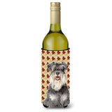 Fall Leaves Schnauzer Wine Bottle Beverage Insulator Hugger Kj1206Literk