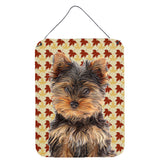 Caroline'S Treasures Fall Leaves Yorkie Puppy/Yorkshire Terrier Wall Or Door Hanging Prints, 16 X 12