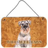 Caroline'S Treasures Kj1220Ds812 Schnauzer Wipe Your Paws Wall Or Door Hanging Prints, 8 X 12
