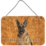 Caroline'S Treasures German Shepherd Wipe Your Paws Wall Or Door Hanging Prints, 8 X 12