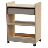 Centennial Wheeled Kitchen Island Microwave Serving Cart With Storage, Beech Wood