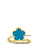 CZ and Clover Wrap Ring