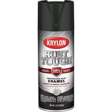 K09218008 Krylon Rust Tough 12 Oz. Flat Alkyd Enamel Spray Paint, Black