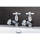 Kingston Brass Ks1101Bex Basin Tap Faucet With Cross Handle, Polished Chrome