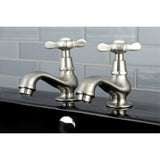 Kingston Brass Ks1108Bex Basin Tap Faucet With Cross Handle, Brushed Nickel