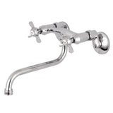 Kingston Brass Ks115C Adjustable Center Wall Mount Bathroom Faucet, Polished Chrome