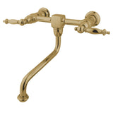 Kingston Brass Ks1212Tl Heritage Wall Mount Bathroom Faucet, Polished Brass
