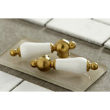 Kingston Brass Ks1257Pl 8-Inch Center Wall Mount Bathroom Faucet, Brushed Brass