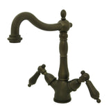 Kingston Brass Ks1495Al Heritage 2-Handle Vessel Sink Faucet, Oil Rubbed Bronze