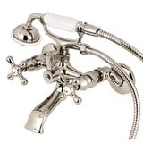 Kingston Brass Ks265Pn Vintage Adjustable Center Tub Wall Mount Clawfoot Tub Faucet, Polished Nickel