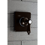 Kingston Brass Ks3045Bal Three-Way Diverter Valve With Single-Handle And Square Plate, Oil Rubbed Bronze