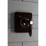 Kingston Brass Ks3045Tal Three-Way Diverter Valve With Single-Handle And Square Plate, Oil Rubbed Bronze