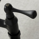 Kingston Brass Kingston 6-Inch Adjustable Center Wall Mount Kitchen Faucet, Matte Black