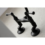 Kingston Brass Kingston 6-Inch Adjustable Center Wall Mount Kitchen Faucet, Matte Black