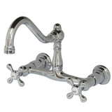 Kingston Brass KS3241AX Wall Mount Bathroom Faucet, Polished Chrome