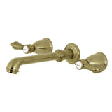 Kingston Brass Ks7027Bal Heirloom 2-Handle Wall Mount Roman Tub Faucet, Brushed Brass
