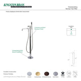 Kingston Brass Ks7038Dkl Kaiser Freestanding Tub Faucet With Hand Shower, Brushed Nickel