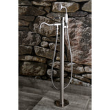 Kingston Brass Ks7138Dkl Kaiser Freestanding Tub Faucet With Hand Shower, Brushed Nickel
