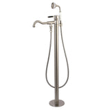 Kingston Brass Ks7138Dkl Kaiser Freestanding Tub Faucet With Hand Shower, Brushed Nickel